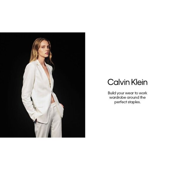 Calvin Klein High Waist Cigarette Pant Beige Cream Tapered Leg Women 10 - Picture 10 of 11